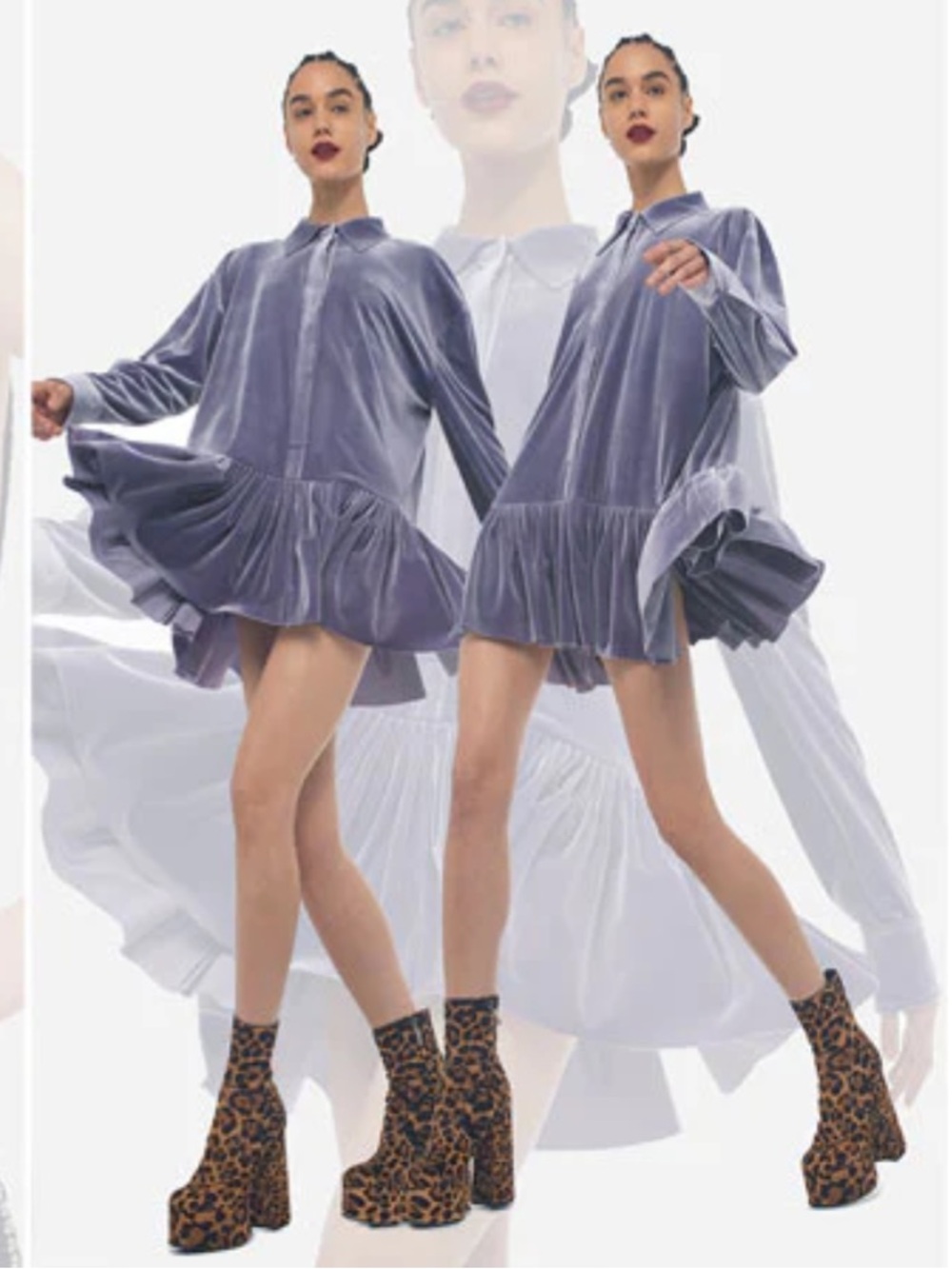 Norma Kamali Lavender Velvet oversized BF Dress